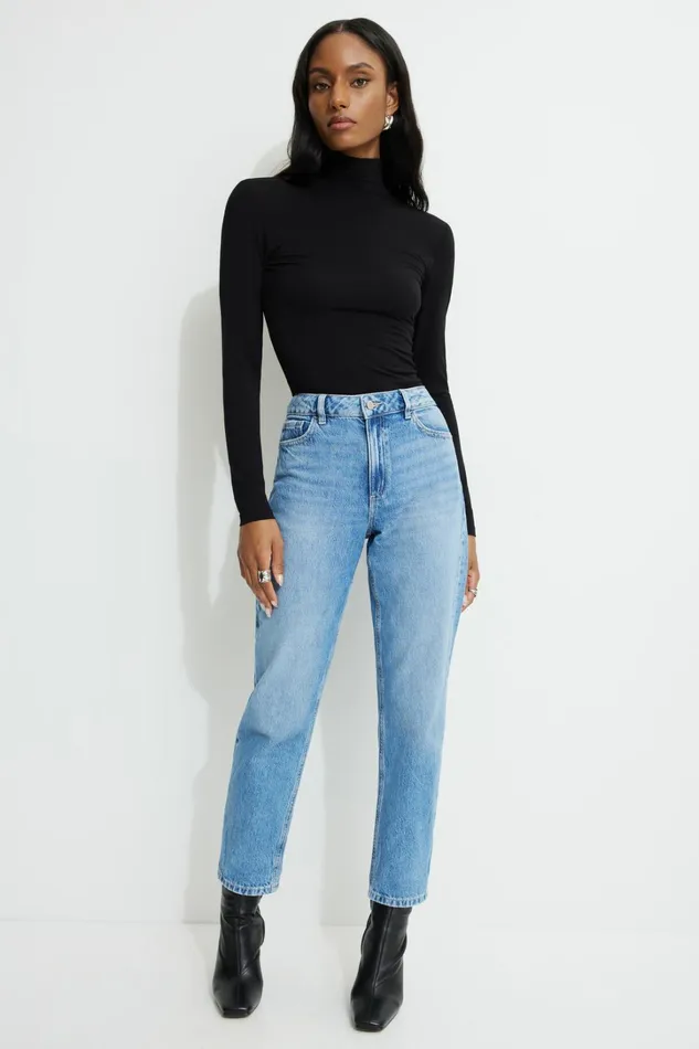 Dynamite Mom Jeans Women Claudia Mom Jeans Blue