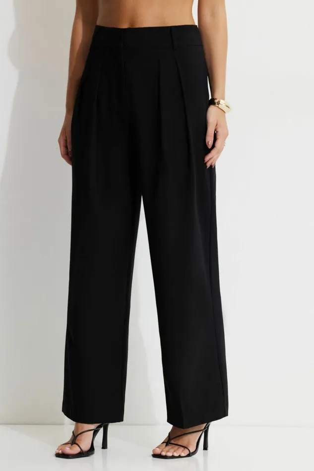 Dynamite Pants Women Drop Waist Pleated Pants Black