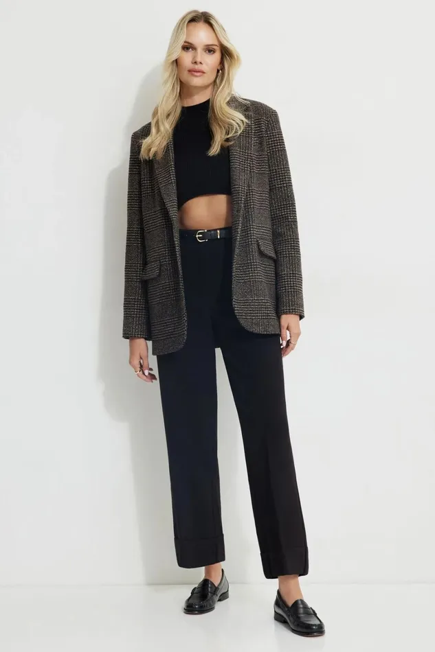 Dynamite Pants Women Max Cuffed Ankle Pants Black