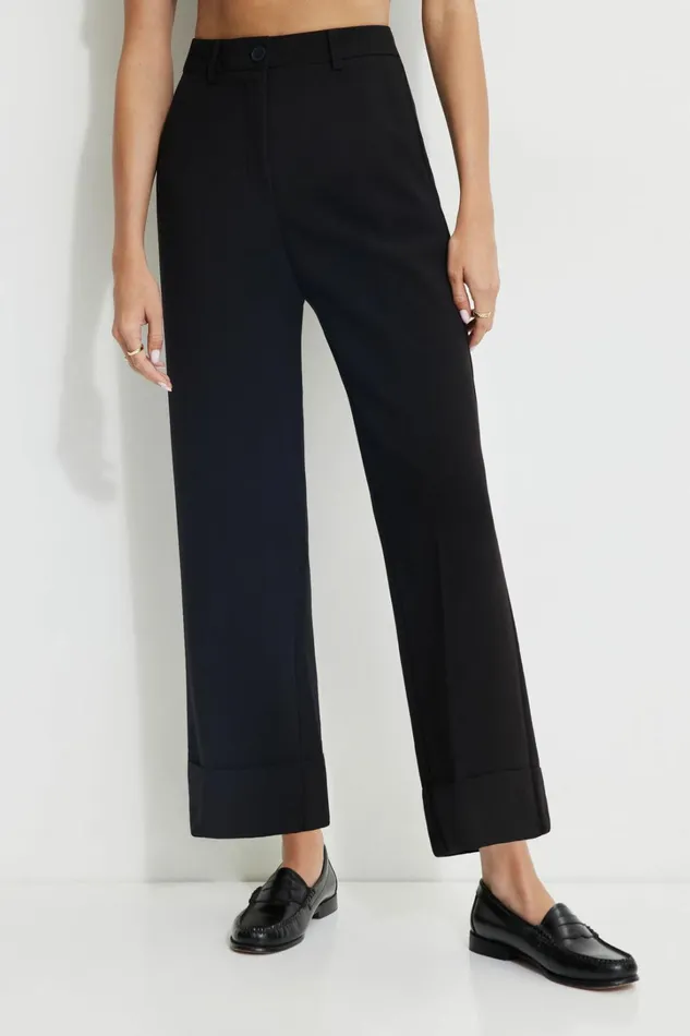 Dynamite Pants Women Max Cuffed Ankle Pants Black