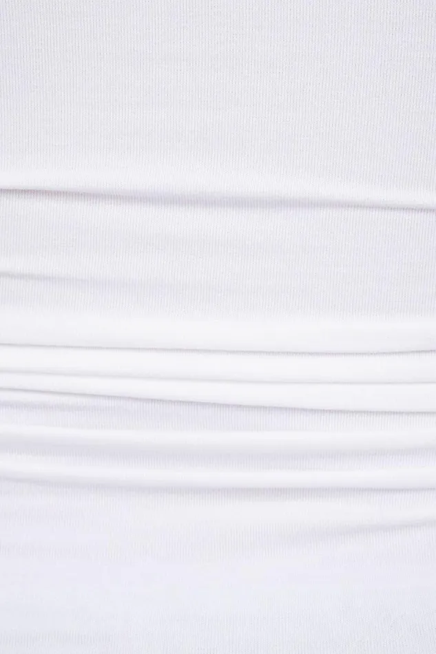 Dynamite Short Sleeve Tops Women Hana Off Shoulder Shirred T Shirt White