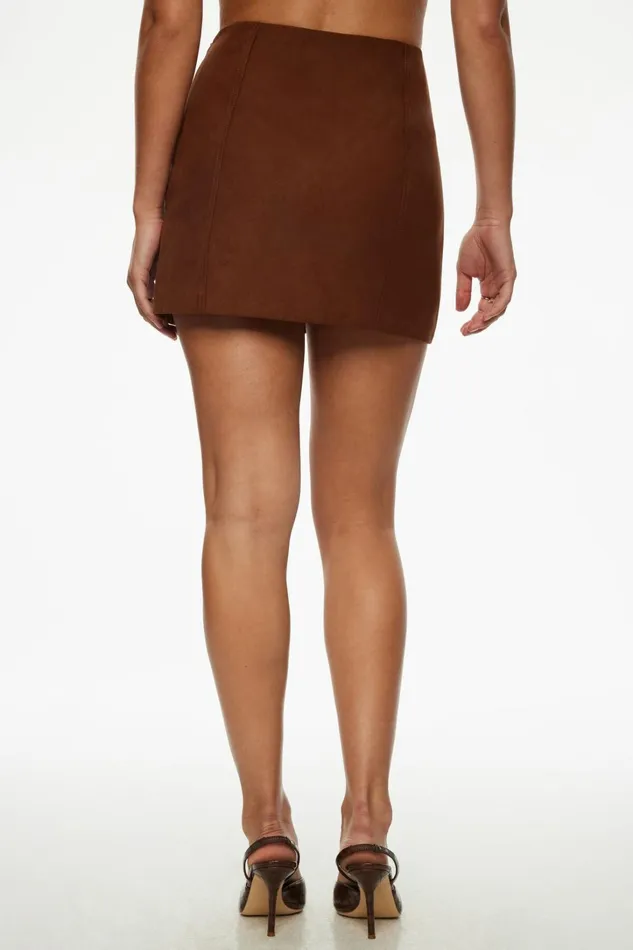 Dynamite Skirts and Skorts Women Kylie Faux Suede Mini Skirt Brown