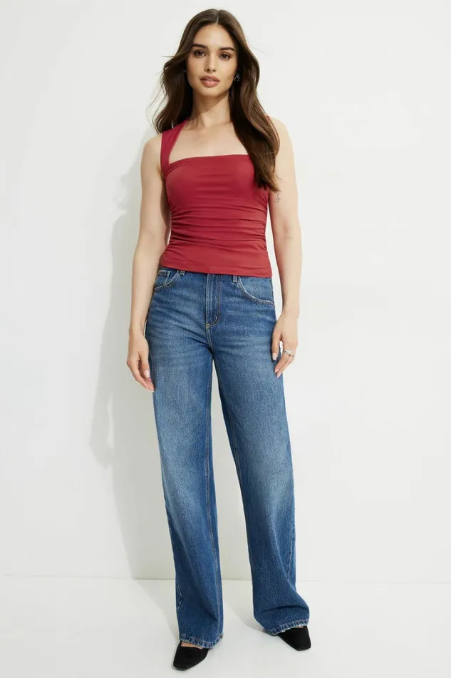Dynamite Tops Women Cherry Bolero Tank Top Red