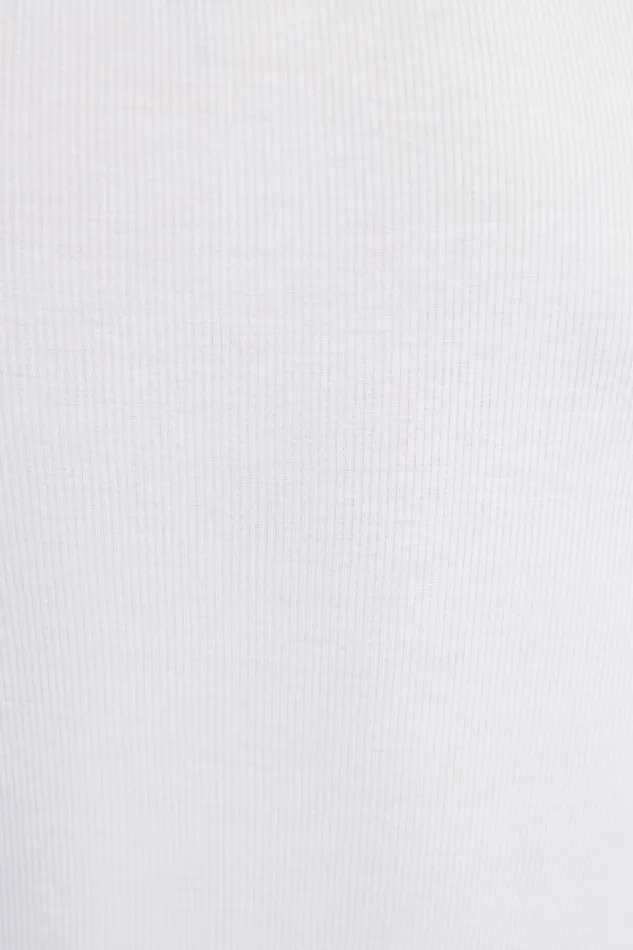 Dynamite Tops Women Ribbed Turtleneck TShirt White