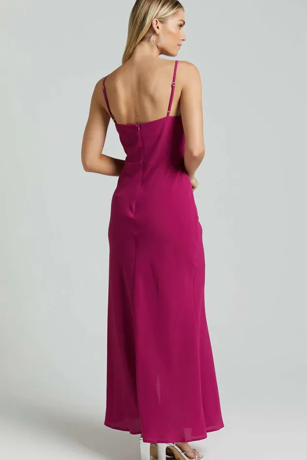 Everhart Maxi Dress 8211 Strappy Drape Front Tulip In Grape Women Showpo Dresses