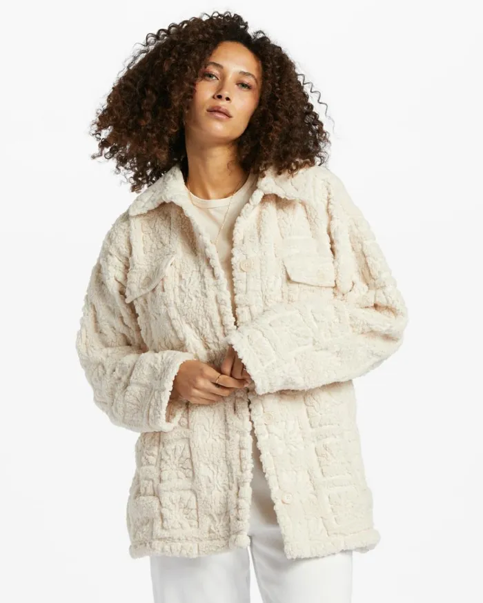 Fairbanks ButtonUp Teddy Bear Jacket White Cap Women Billabong Essentials