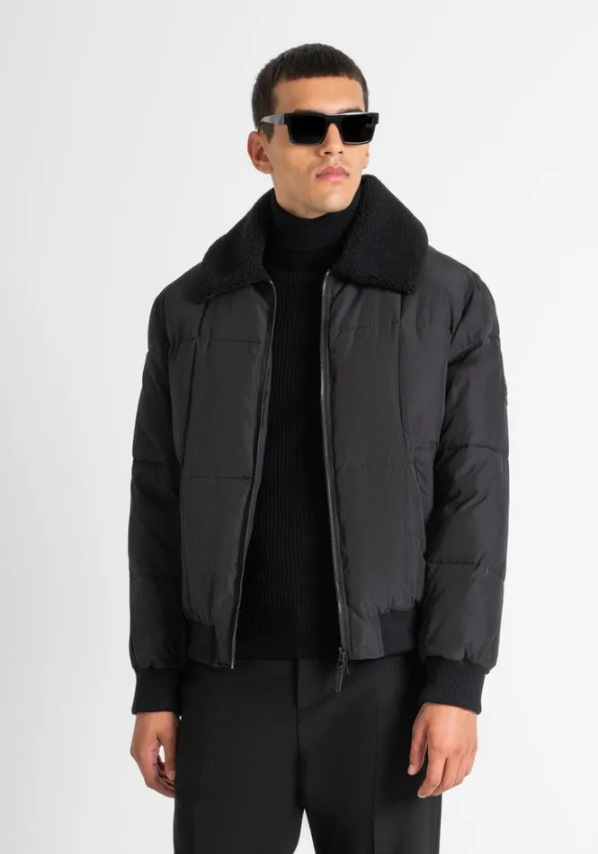 Field Jackets And Coats Men Antony Morato Black Regular Fit Down Jacket Faux Fur With Dupont Sorona Synthetic Padding Black Field Jackets And Coats Men Antony Morato Black Regular Fit Down Jacket Faux Fur With Dupont Sorona Synthetic Padding Black