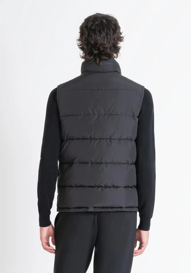 Field Jackets And Coats Men Antony Morato Black Regular Fit Sleeveless Down Jacket With Dupont Sorona Synthetic Padding Black