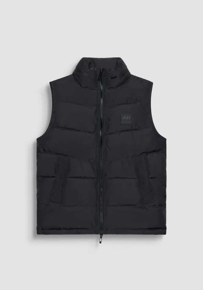 Field Jackets And Coats Men Antony Morato Black Regular Fit Sleeveless Down Jacket With Dupont Sorona Synthetic Padding Black