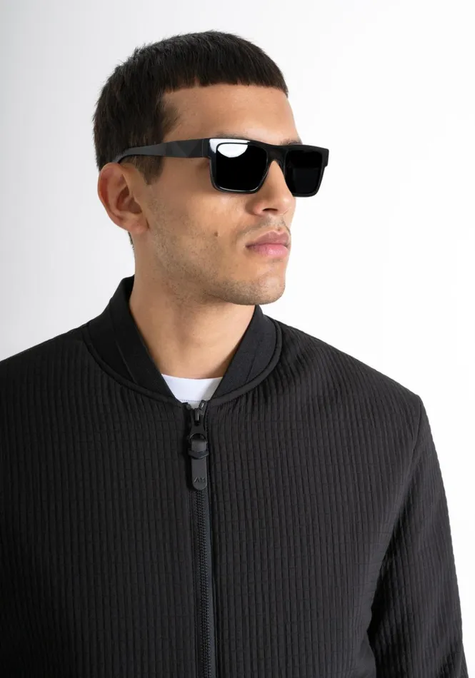 Field Jackets And Coats Men Antony Morato Regular Fit Bomber In Black Technical Fabric With Synthetic Padding Black