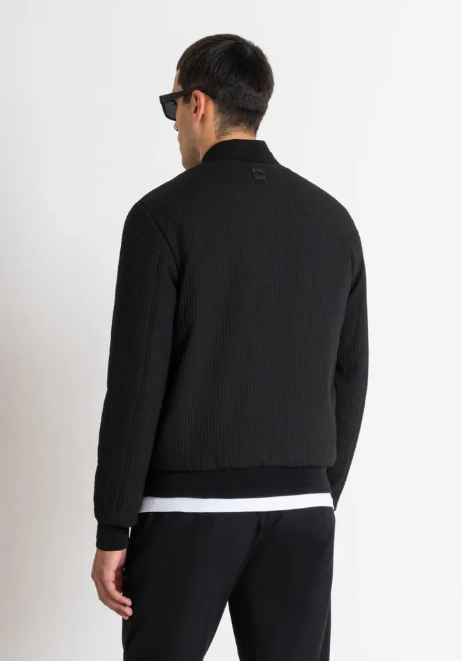 Field Jackets And Coats Men Antony Morato Regular Fit Bomber In Black Technical Fabric With Synthetic Padding Black