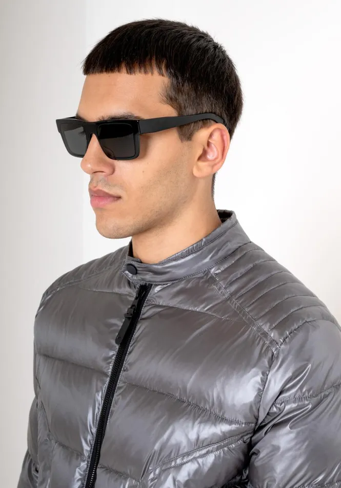 Field Jackets And Coats Men Antony Morato Regular Fit Down Jacket In Glossy Shioze Nylon With Synthetic Padding Anthracite