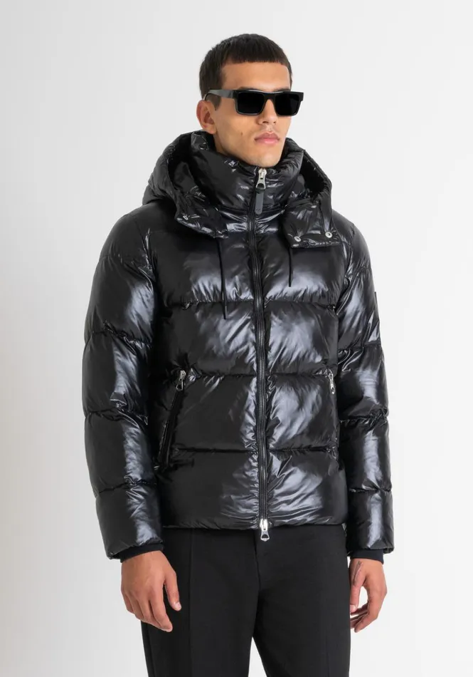 Field Jackets And Coats Men Antony Morato Relaxed Fit Glossy Down Jacket With Dupont Sorona Padding Black Field Jackets And Coats Men Antony Morato Relaxed Fit Glossy Down Jacket With Dupont Sorona Padding Black
