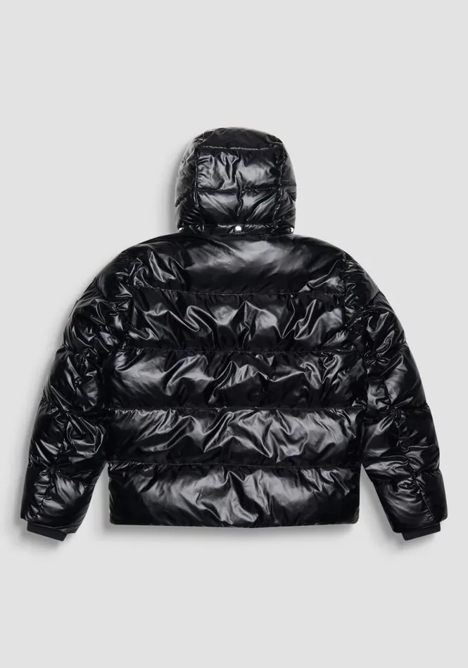 Field Jackets And Coats Men Antony Morato Relaxed Fit Glossy Down Jacket With Dupont Sorona Padding Black