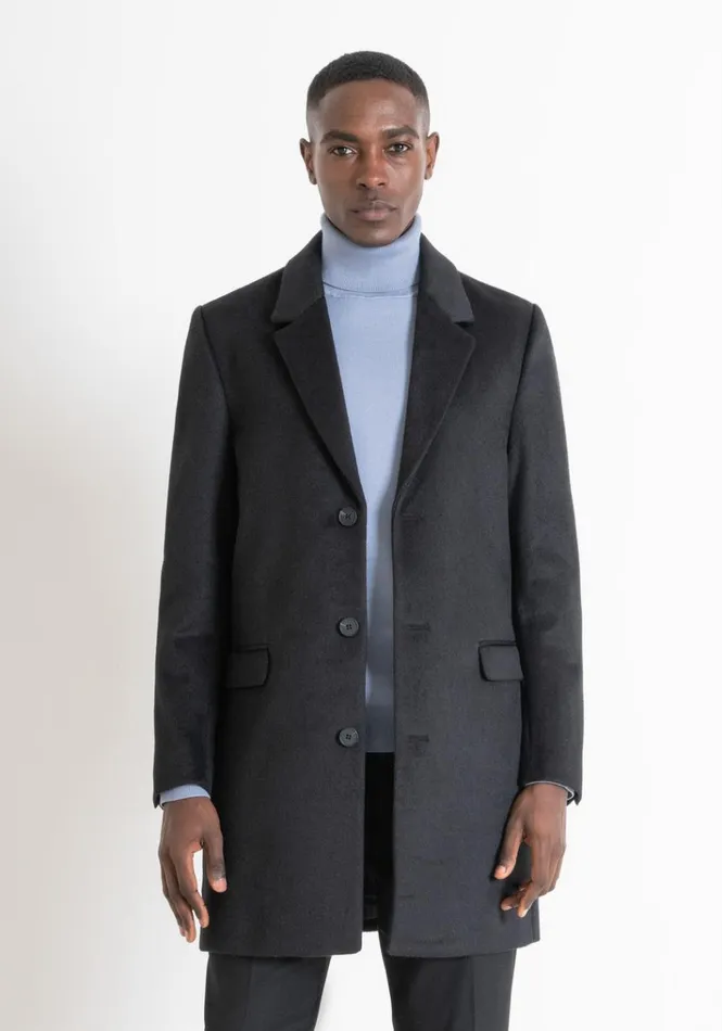 Field Jackets And Coats Men Antony Morato Russel Slim Fit Wool Blend Coat Black