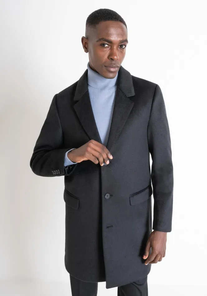 Field Jackets And Coats Men Antony Morato Russel Slim Fit Wool Blend Coat Black