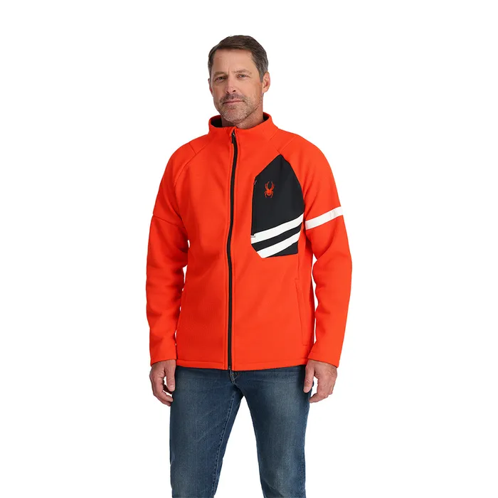Fleece Mens Spyder Wengen Bandit Full Zip 8211 Twisted Orange