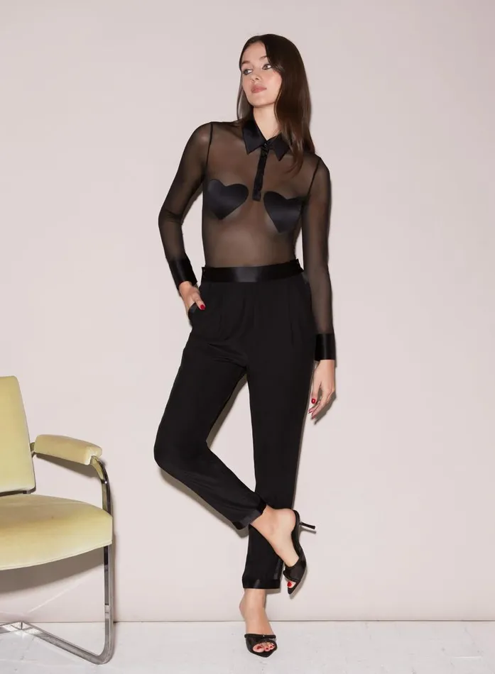 Fleur Du Mal Bodysuits Women Heart Patch Bodysuit Black Fleur Du Mal Bodysuits Women Heart Patch Bodysuit Black