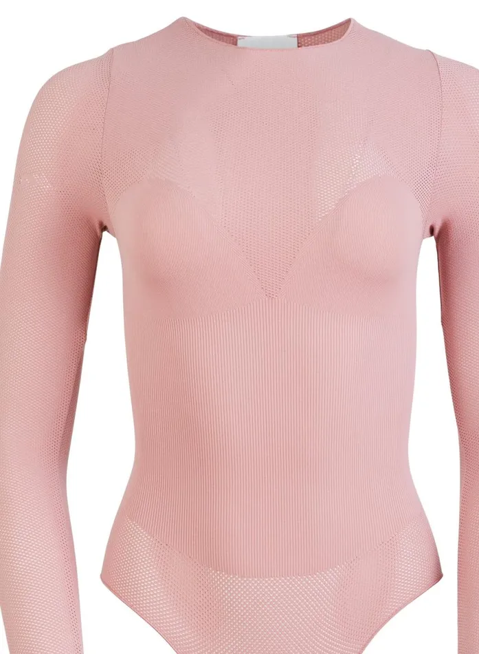 Fleur Du Mal Bodysuits Women Le Body Long Sleeve Control Bodysuit Rose Pink Fleur Du Mal Bodysuits Women Le Body Long Sleeve Control Bodysuit Rose Pink