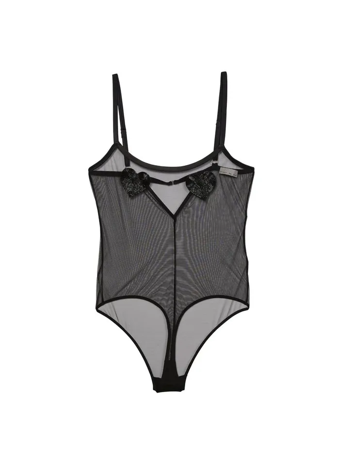 Fleur Du Mal Bodysuits Women Queen Of Hearts Bodysuit Black Fleur Du Mal Bodysuits Women Queen Of Hearts Bodysuit Black