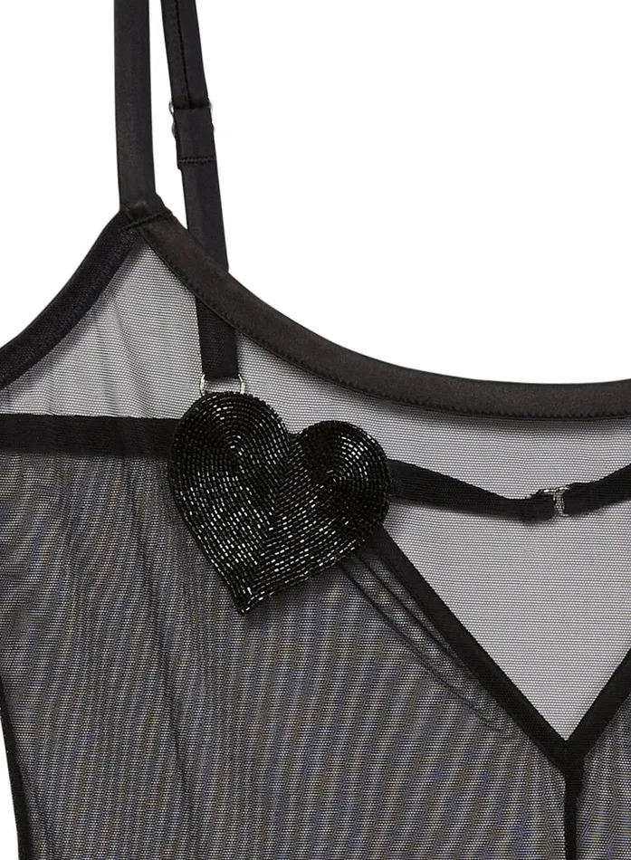 Fleur Du Mal Bodysuits Women Queen Of Hearts Bodysuit Black Fleur Du Mal Bodysuits Women Queen Of Hearts Bodysuit Black