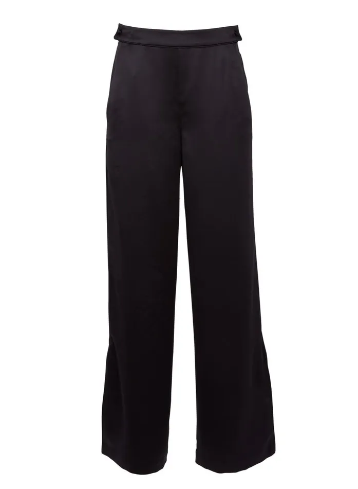 Fleur Du Mal Bottoms Women Eco Luxe Wide Leg Pant Black Fleur Du Mal Bottoms Women Eco Luxe Wide Leg Pant Black