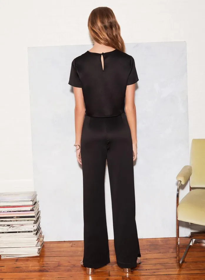 Fleur Du Mal Bottoms Women Eco Luxe Wide Leg Pant Black Fleur Du Mal Bottoms Women Eco Luxe Wide Leg Pant Black