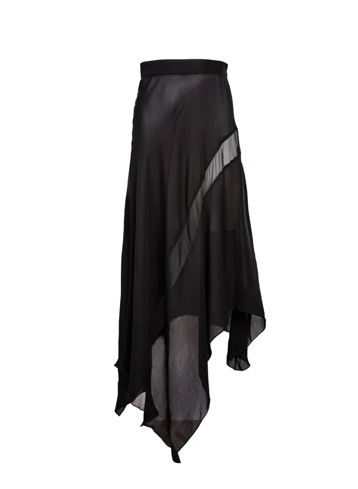 Fleur Du Mal Bottoms Women Handkerchief Skirt Black Fleur Du Mal Bottoms Women Handkerchief Skirt Black