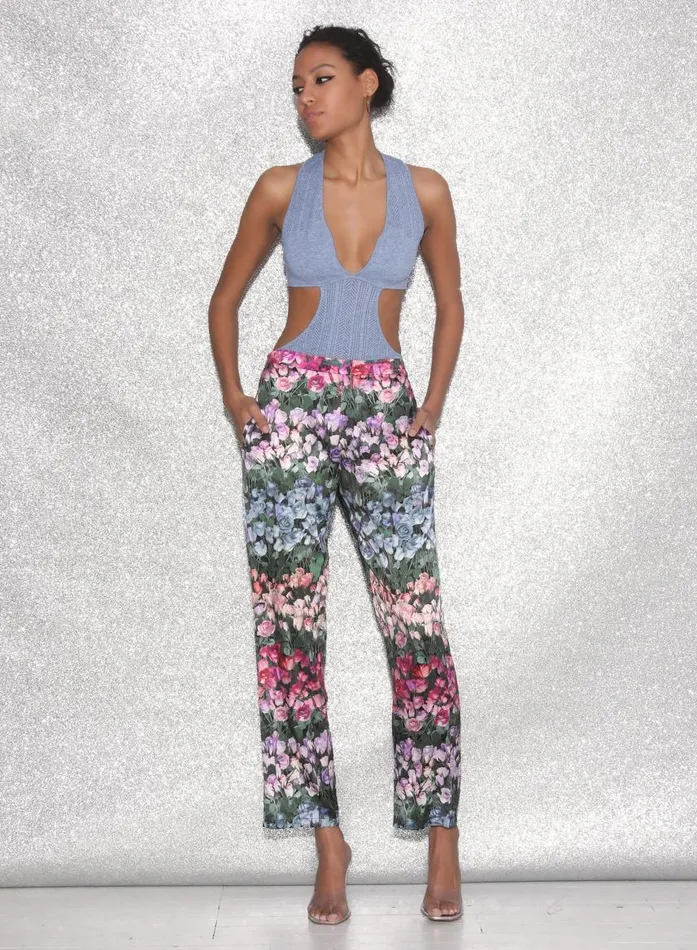 Fleur Du Mal Bottoms Women Rose Stripe Pant Rose Stripe