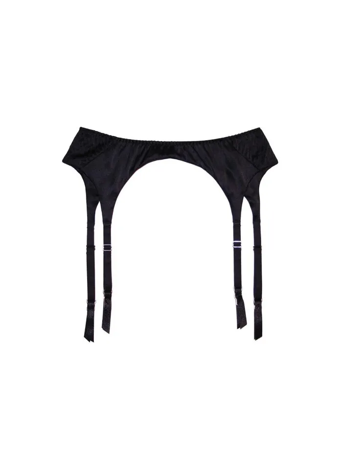 Fleur Du Mal Bridal Women Top Stitch Garter Belt Black Fleur Du Mal Bridal Women Top Stitch Garter Belt Black