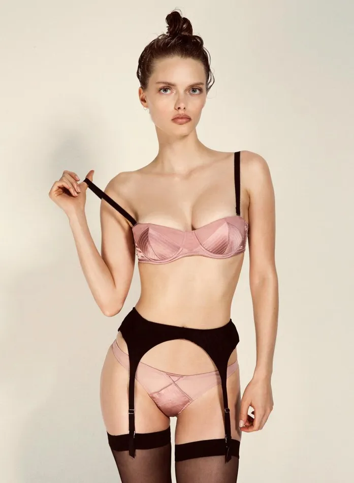 Fleur Du Mal Bridal Women Top Stitch Garter Belt Black Fleur Du Mal Bridal Women Top Stitch Garter Belt Black