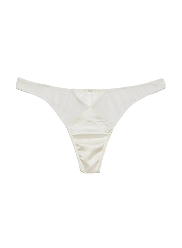 Fleur Du Mal Bridal Women Top Stitch Thong Ivory Fleur Du Mal Bridal Women Top Stitch Thong Ivory
