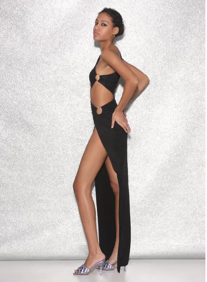 Fleur Du Mal Dresses Women Asymmetric Side Knot Dress Black