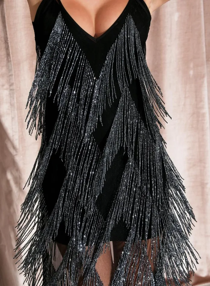 Fleur Du Mal Dresses Women Beaded Fringe Dress With Slip Twilight Fleur Du Mal Dresses Women Beaded Fringe Dress With Slip Twilight