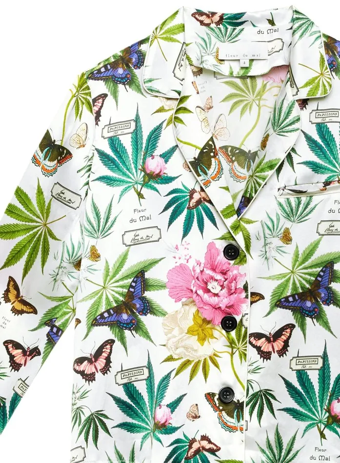 Fleur Du Mal Long Sleeve Women Botanical Fleur PJ Top White Botanical Fleur Du Mal Long Sleeve Women Botanical Fleur PJ Top White Botanical
