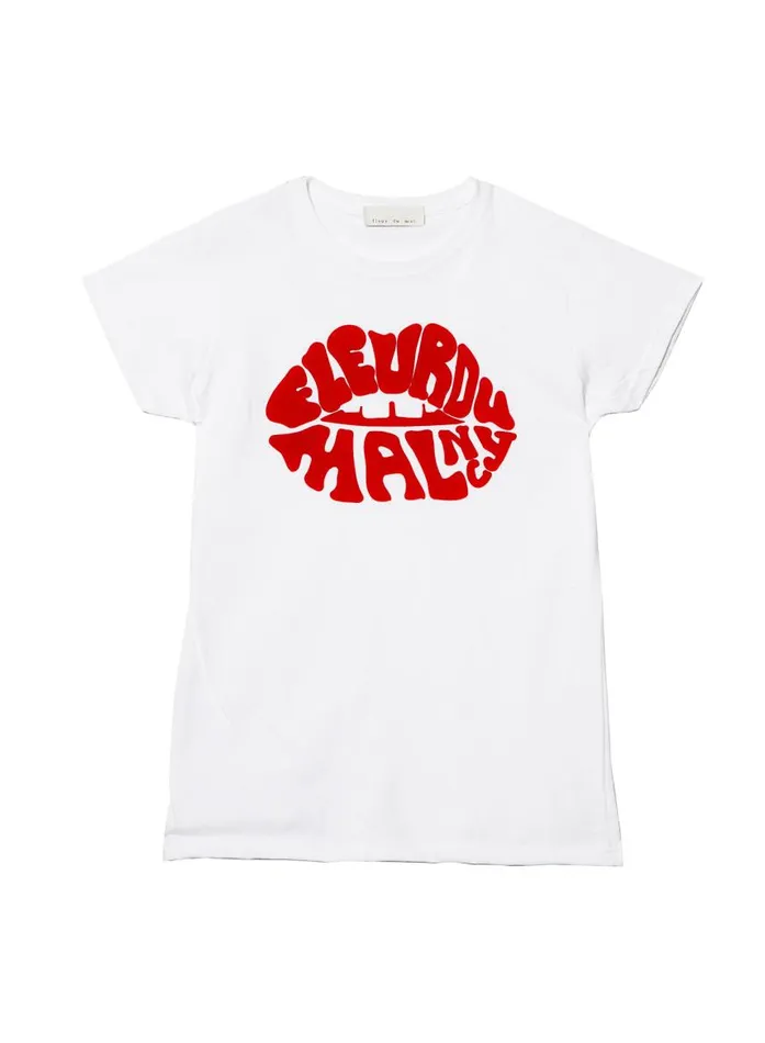 Fleur Du Mal Loungewear Women Fleur Lips Tee White Fleur Du Mal Loungewear Women Fleur Lips Tee White