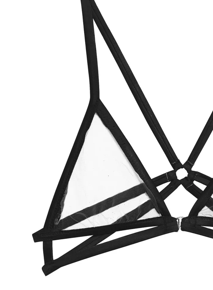 Fleur Du Mal Pleasure Women Strappy Bondage Bra Black Fleur Du Mal Pleasure Women Strappy Bondage Bra Black