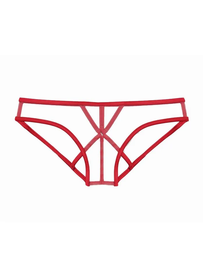 Fleur Du Mal Pleasure Women Strappy Bondage Panty Rouge Fleur Du Mal Pleasure Women Strappy Bondage Panty Rouge