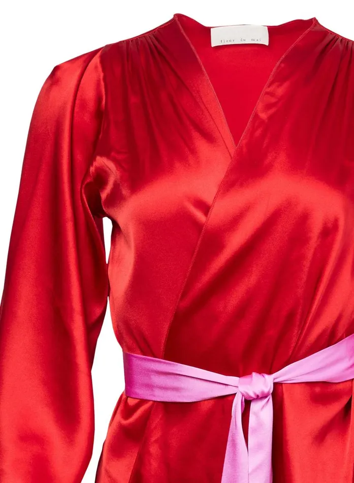Fleur Du Mal Robes Women Angel Sleeve Robe Rouge Fleur Du Mal Robes Women Angel Sleeve Robe Rouge