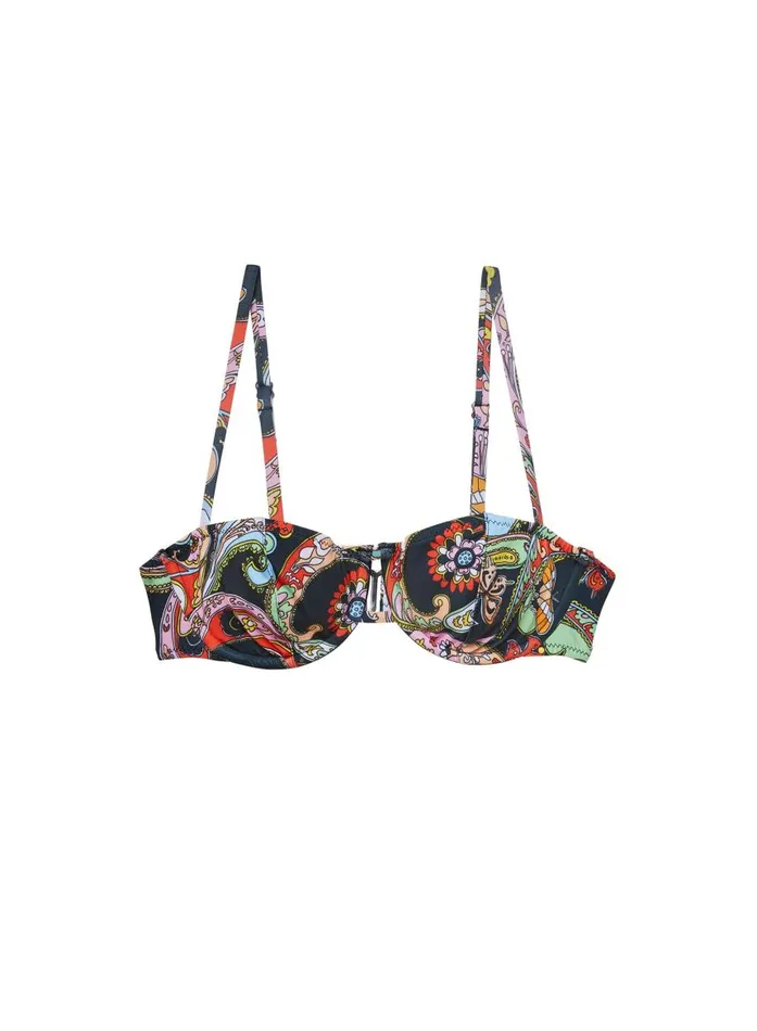 Fleur Du Mal Swim Women Balconette Bikini Top Psychedelic Paisley Fleur Du Mal Swim Women Balconette Bikini Top Psychedelic Paisley