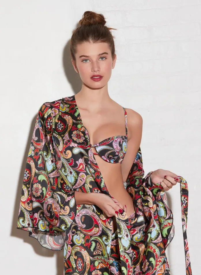 Fleur Du Mal Swim Women Balconette Bikini Top Psychedelic Paisley Fleur Du Mal Swim Women Balconette Bikini Top Psychedelic Paisley