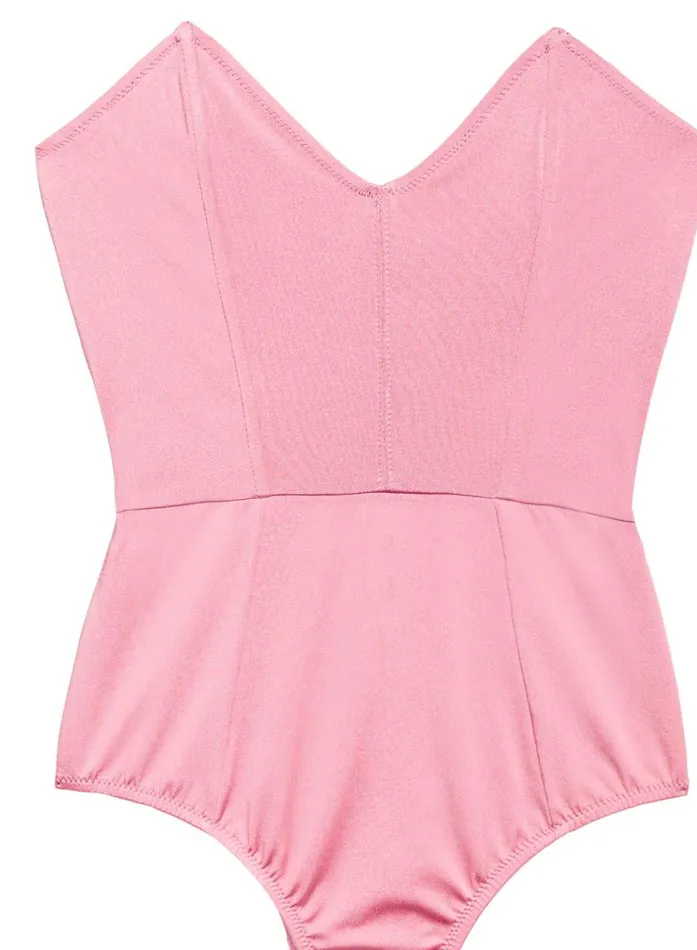 Fleur Du Mal Swim Women Strapless VNeck One Piece Rosewood Fleur Du Mal Swim Women Strapless VNeck One Piece Rosewood