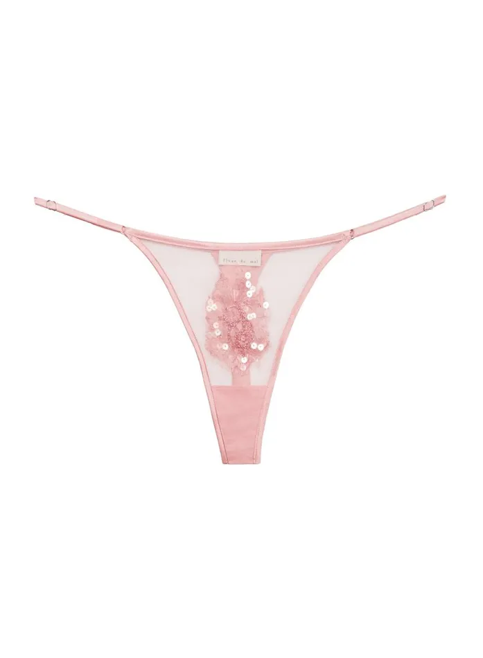 Fleur Du Mal Thongs Women Beaded Appliqu Thong Pink Lady Fleur Du Mal Thongs Women Beaded Appliqu Thong Pink Lady