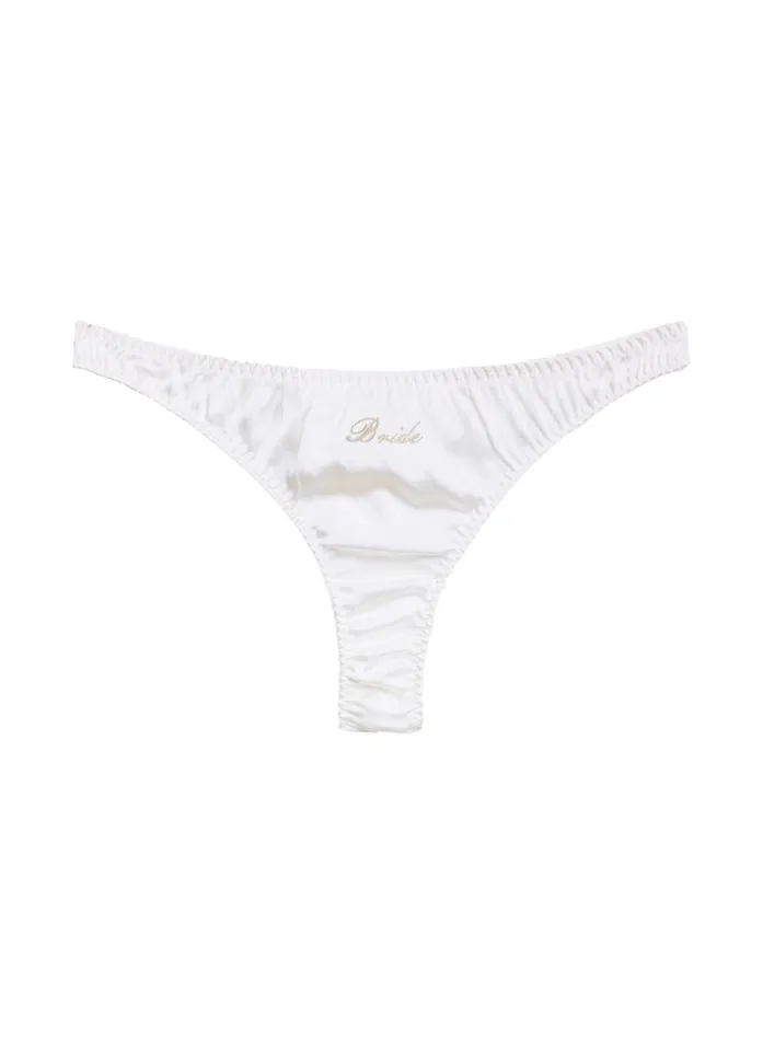 Fleur Du Mal Thongs Women Bridal Luxe Thong Ivory Fleur Du Mal Thongs Women Bridal Luxe Thong Ivory