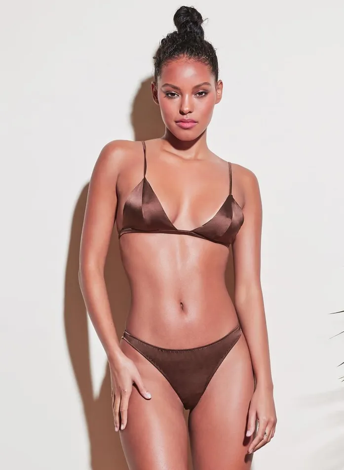 Fleur Du Mal Thongs Women Luxe Thong Cocoa