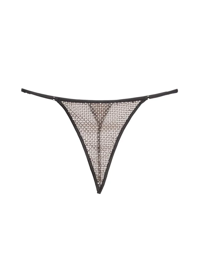 Fleur Du Mal Thongs Women Rhinestone Fishnet VString Black Fleur Du Mal Thongs Women Rhinestone Fishnet VString Black