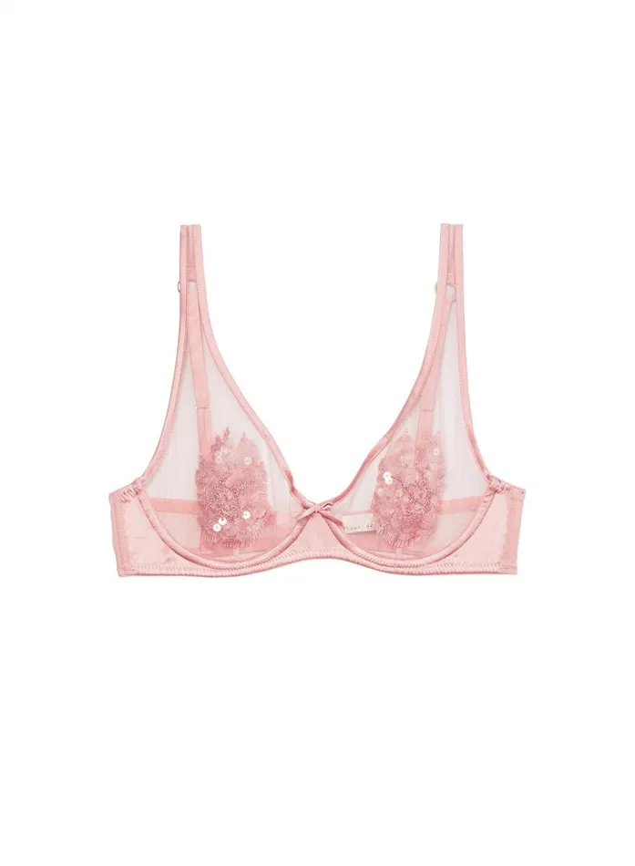 Fleur Du Mal Underwire Bras Women Beaded Appliqu Bra Pink Lady Fleur Du Mal Underwire Bras Women Beaded Appliqu Bra Pink Lady
