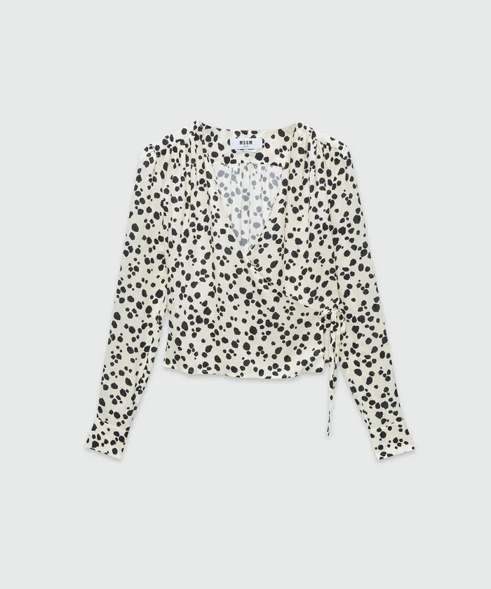 Fluid Viscose Print Blouse Women MSGM Tops And Shirts