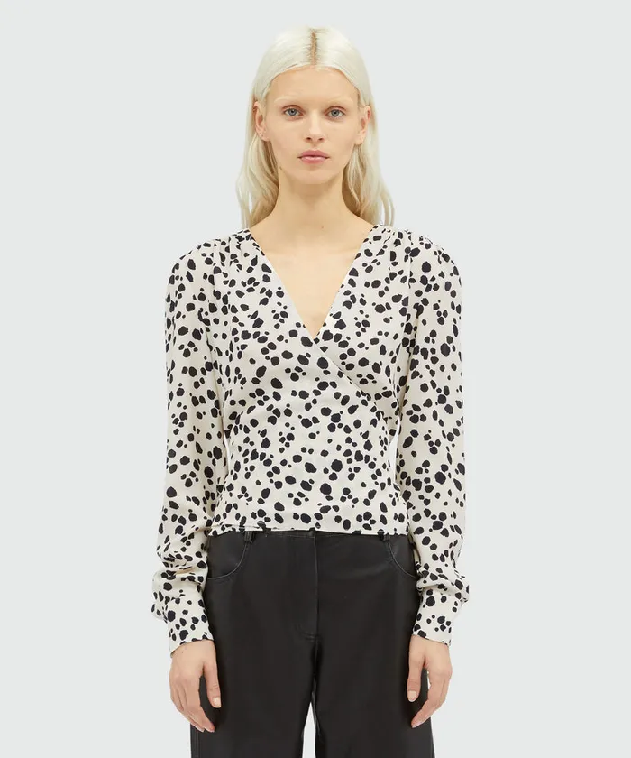 Fluid Viscose Print Blouse Women MSGM Tops And Shirts