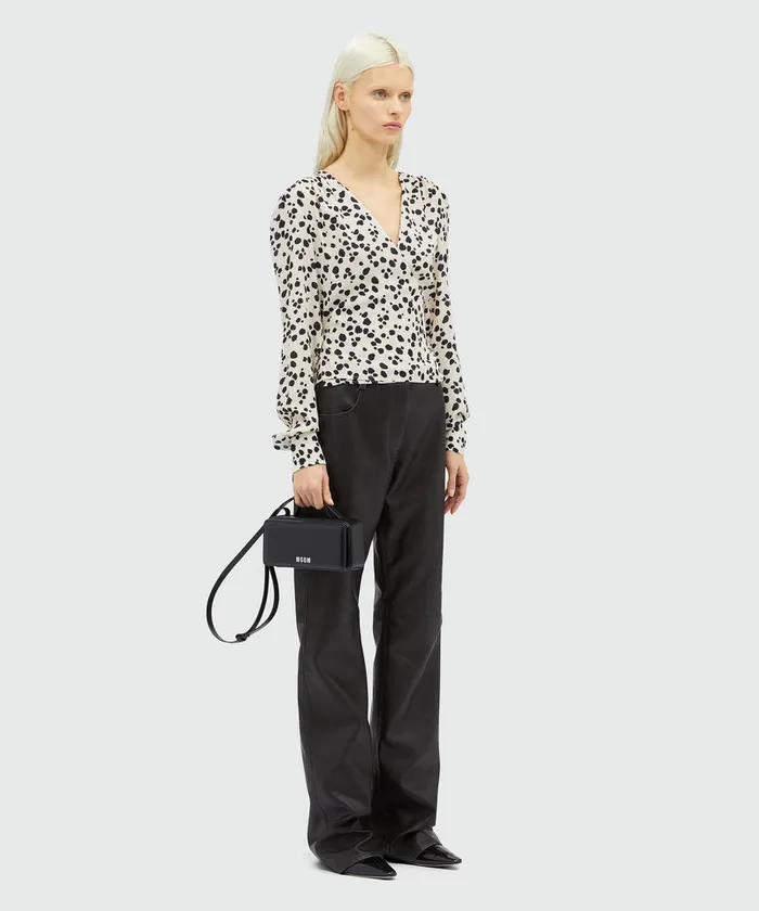 Fluid Viscose Print Blouse Women MSGM Tops And Shirts